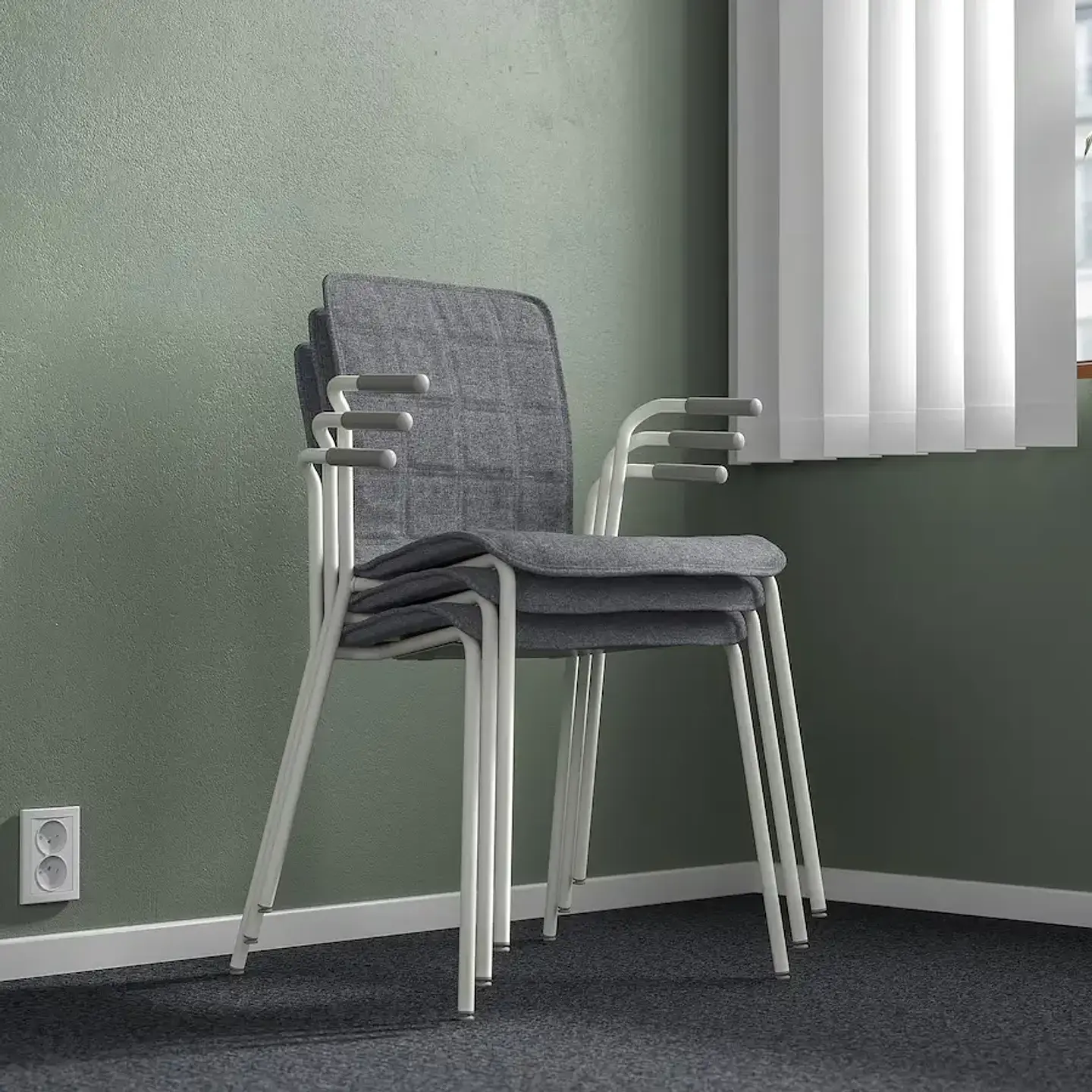 Meeting room chair, grey/white LÄKTARE 6