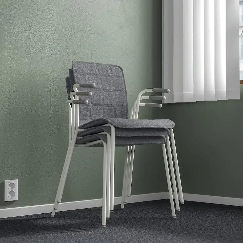 Meeting room chair, grey/white LÄKTARE 6