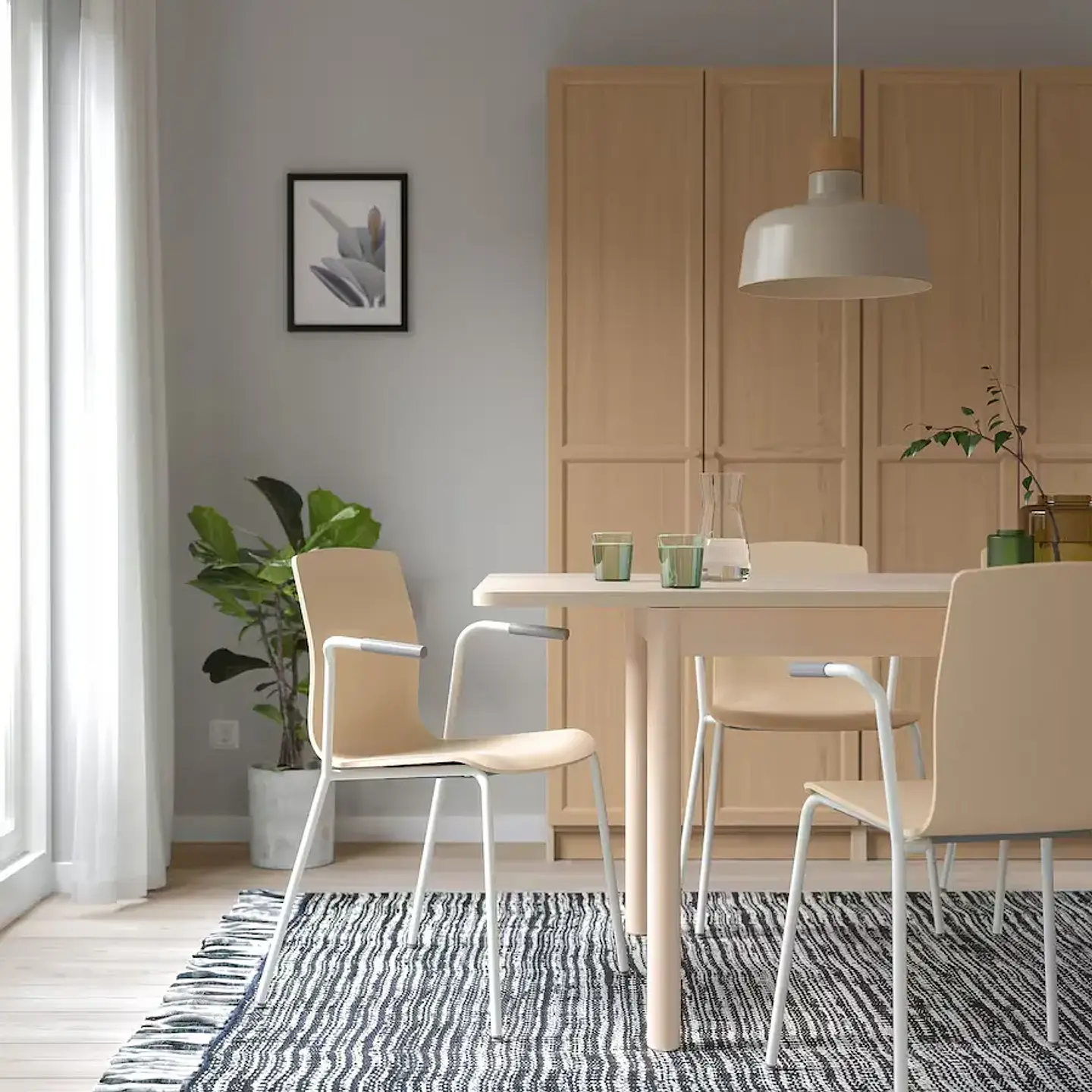 Meeting room chair, birch veneer/white LÄKTARE 2