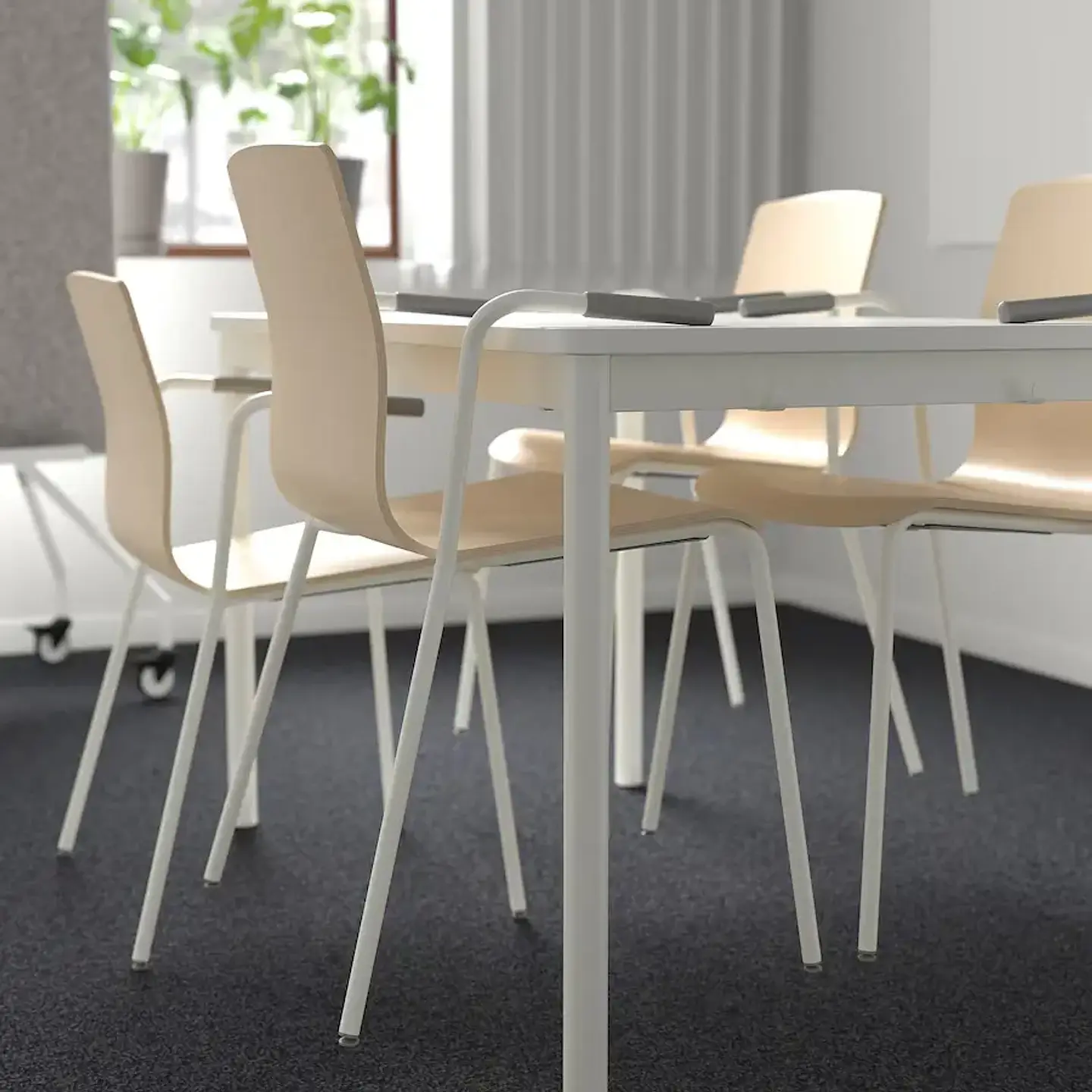Meeting room chair, birch veneer/white LÄKTARE 4