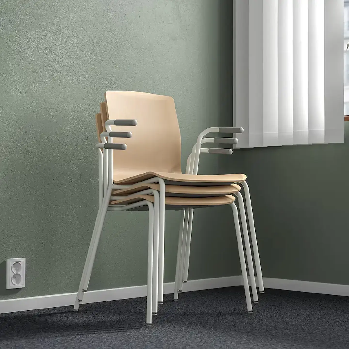 Meeting room chair, birch veneer/white LÄKTARE 6