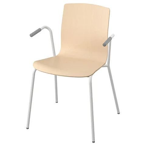 Meeting room chair, birch veneer/white LÄKTARE