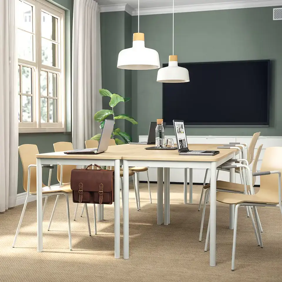 Meeting room chair, birch veneer/white LÄKTARE 9