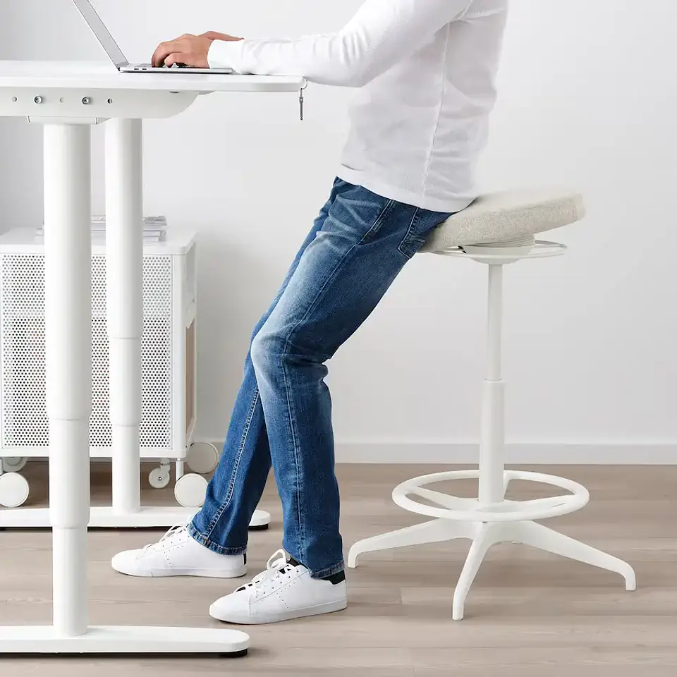 Adjustable-height floor desk, Gunnared beige LIDKULLEN 5