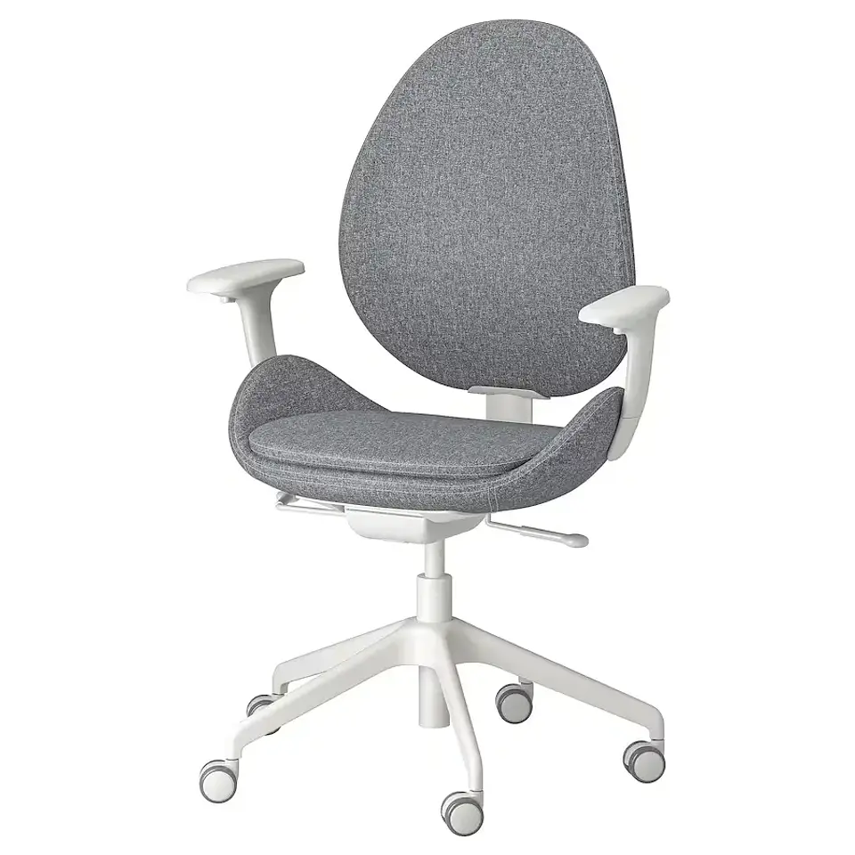Silla de escritorio con reposabrazos, Gunnared gris/blanco HATTEFJÄLL 4