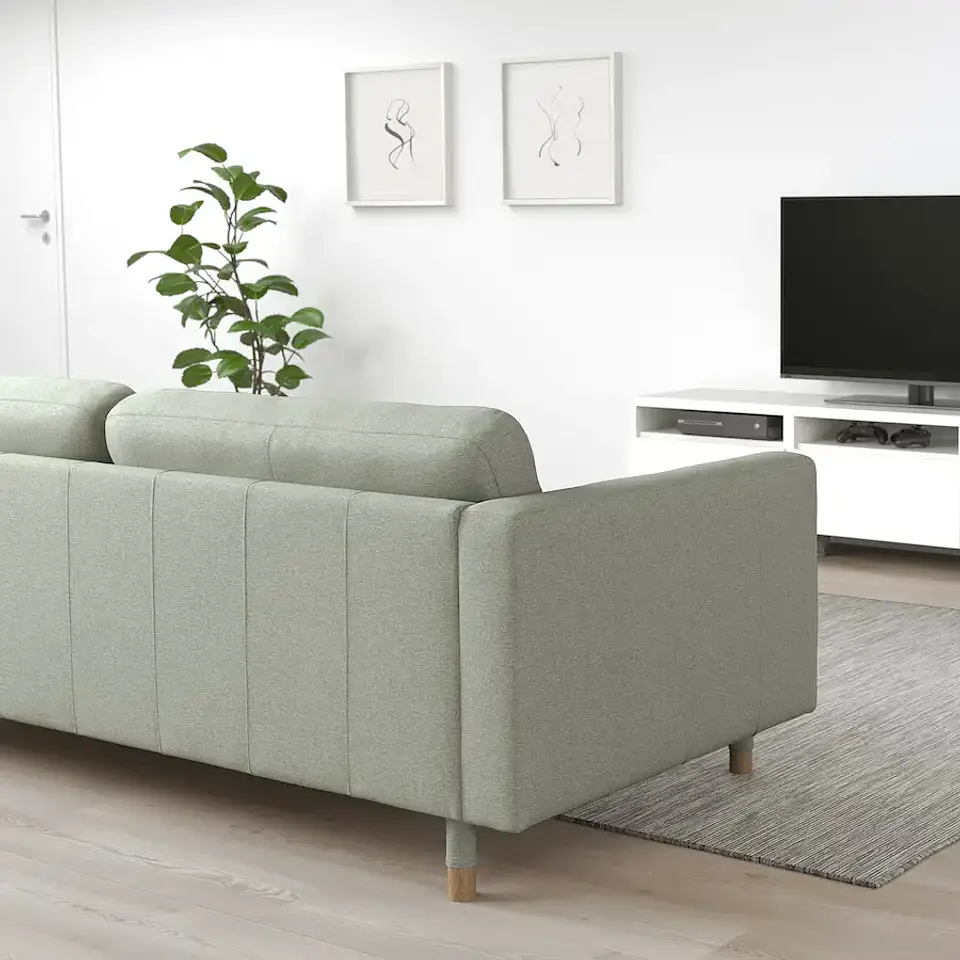 3-seater sofa, Gunnared greenish gray LANDSKRONA 3