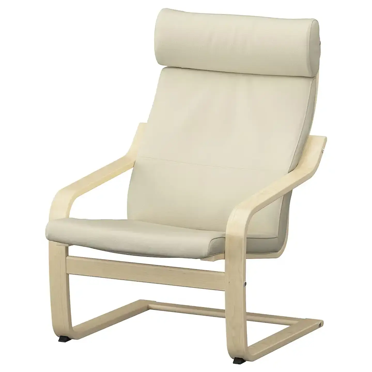 Seat, birch veneer/Glose green/beige POÄNG 1