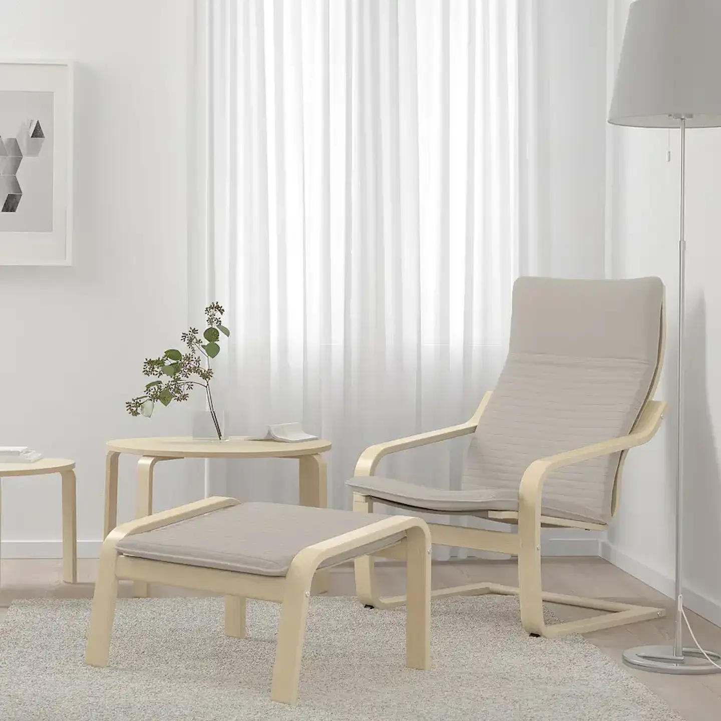 Seat, birch veneer/beige Knisa POÄNG 2