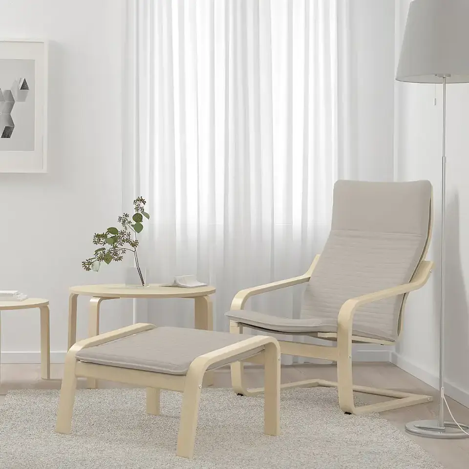 Seat, birch veneer/beige Knisa POÄNG 2