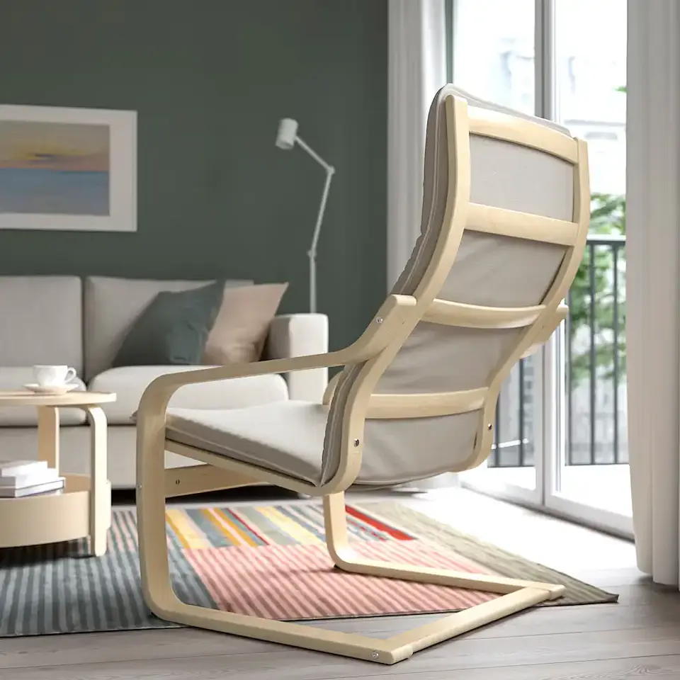 Seat, birch veneer/beige Knisa POÄNG 3