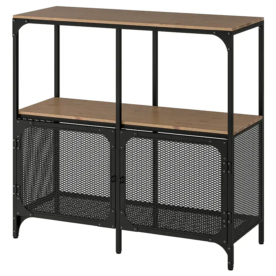 Shelf, black FJÄLLBO 1
