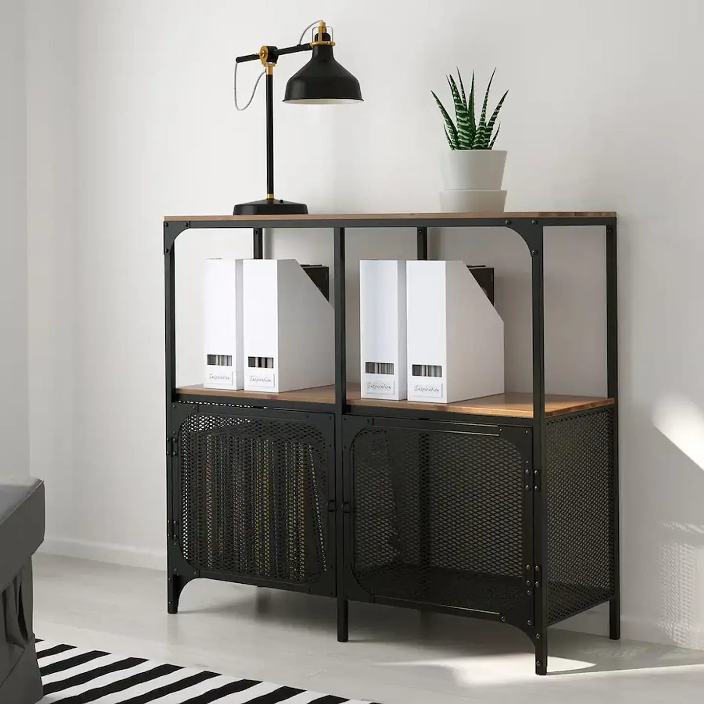 Shelf, black FJÄLLBO 2