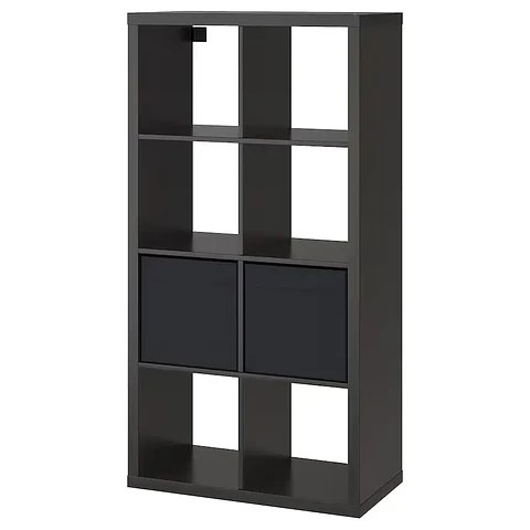 Furniture combination with drawers, black KALLAX