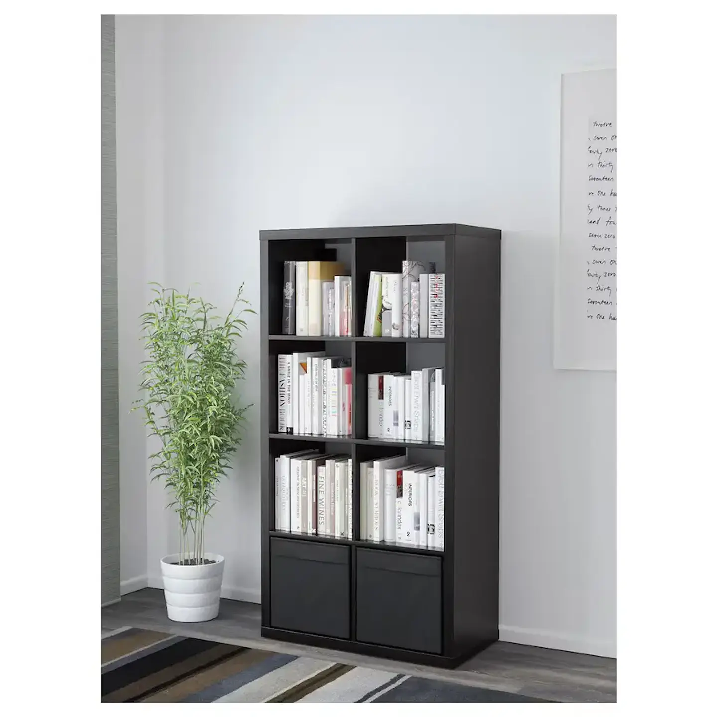Furniture combination with drawers, black KALLAX 2
