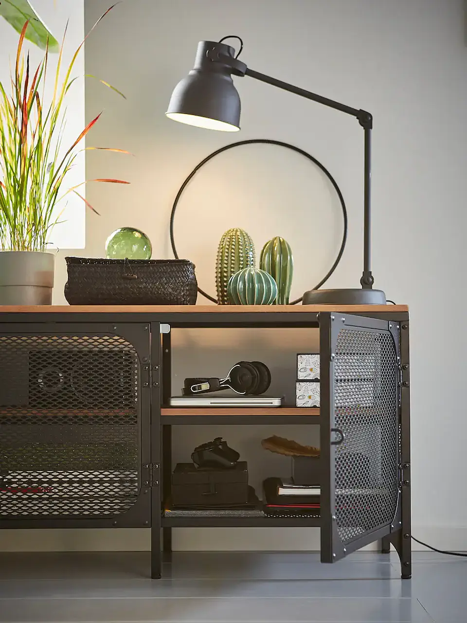 TV Rack, Black FJÄLLBO 2