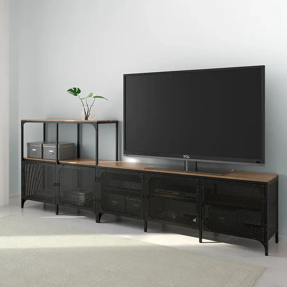 TV Rack, Black FJÄLLBO 3