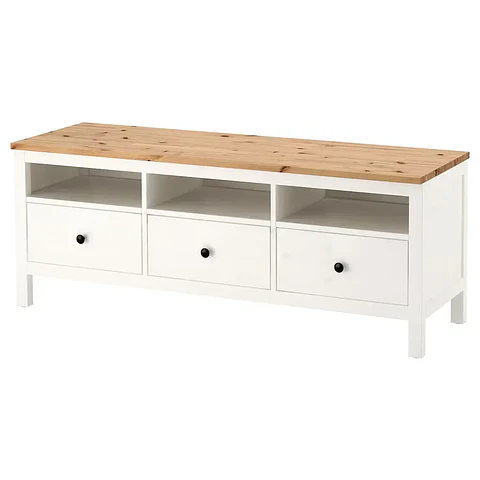 TV Rack, White/Sepia Tint HEMNES