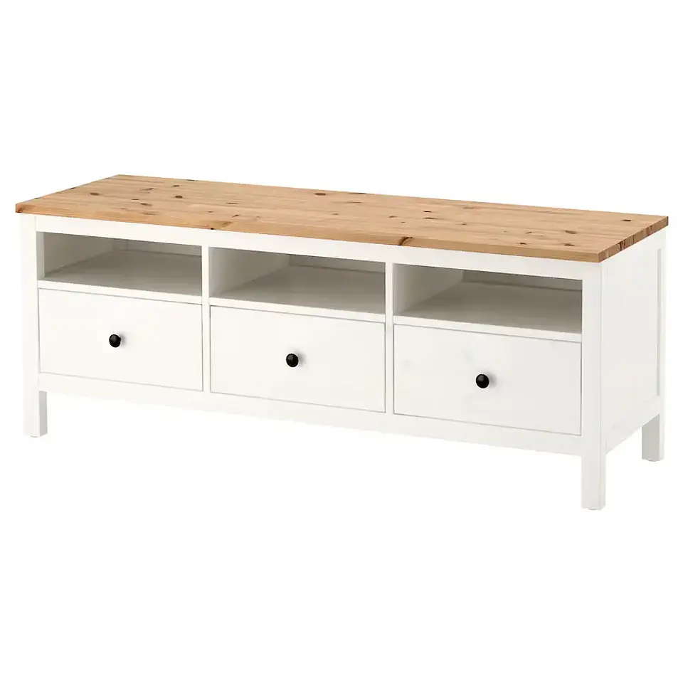 TV Rack, White/Sepia Tint HEMNES 1