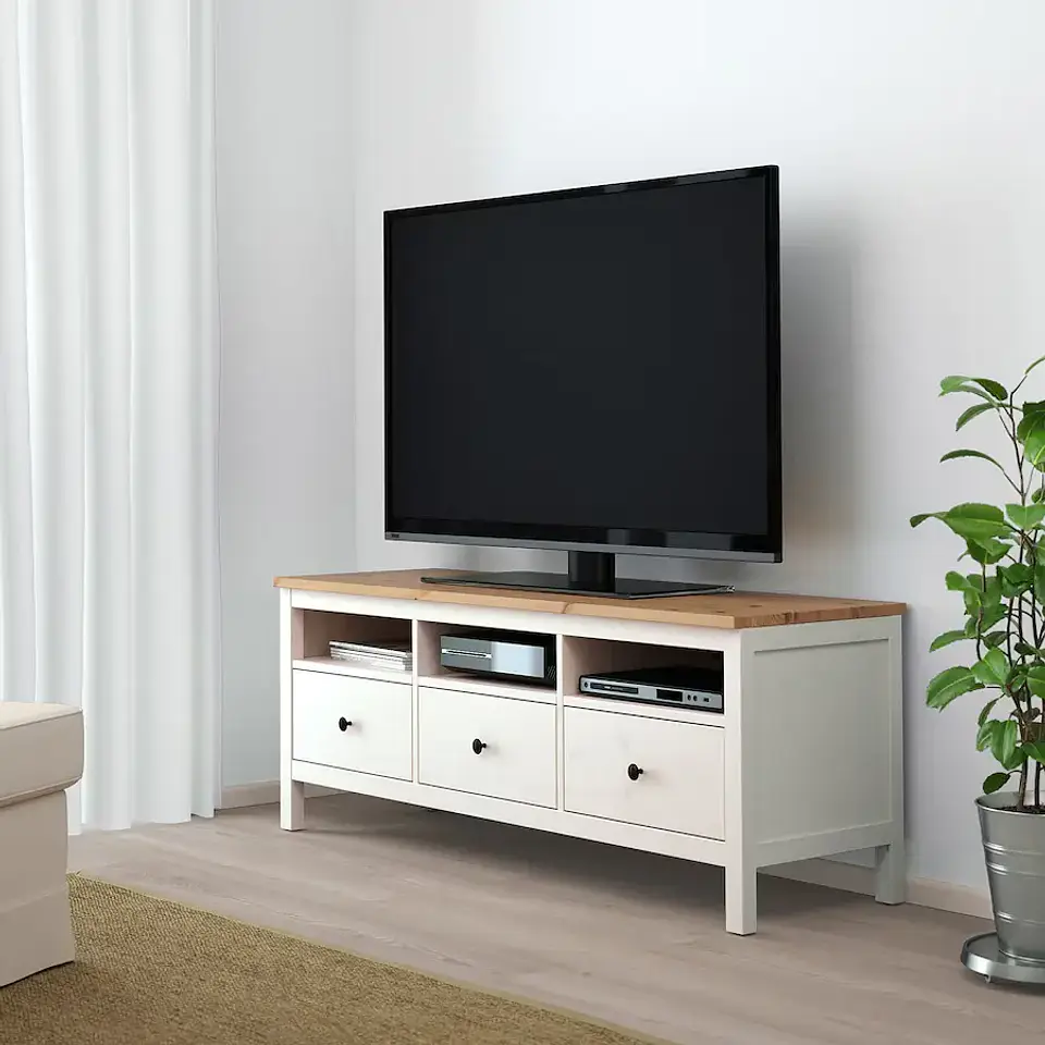 TV Rack, White/Sepia Tint HEMNES 2