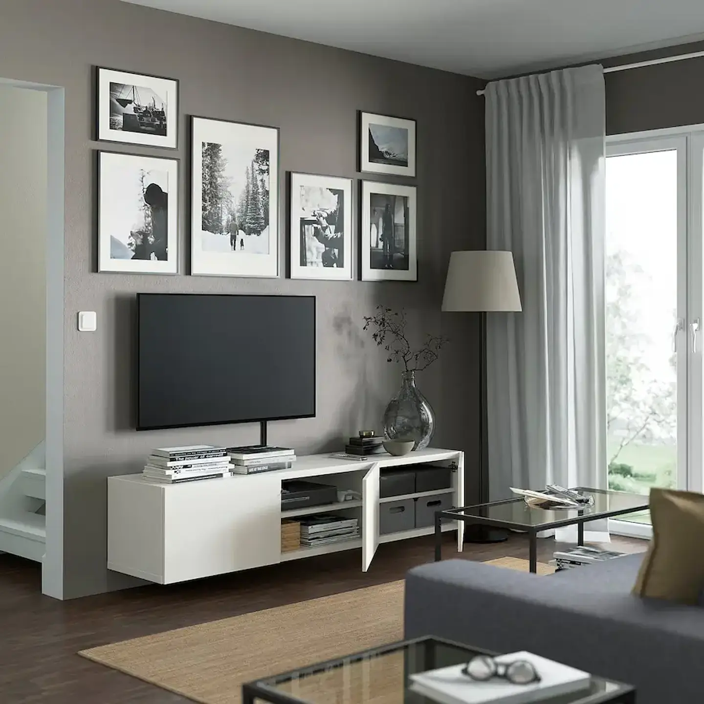 TV rack, white/Lappviken white BESTÅ 2