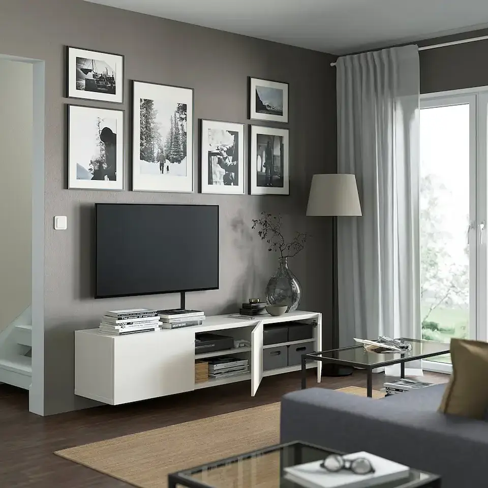 TV rack, white/Lappviken white BESTÅ 2