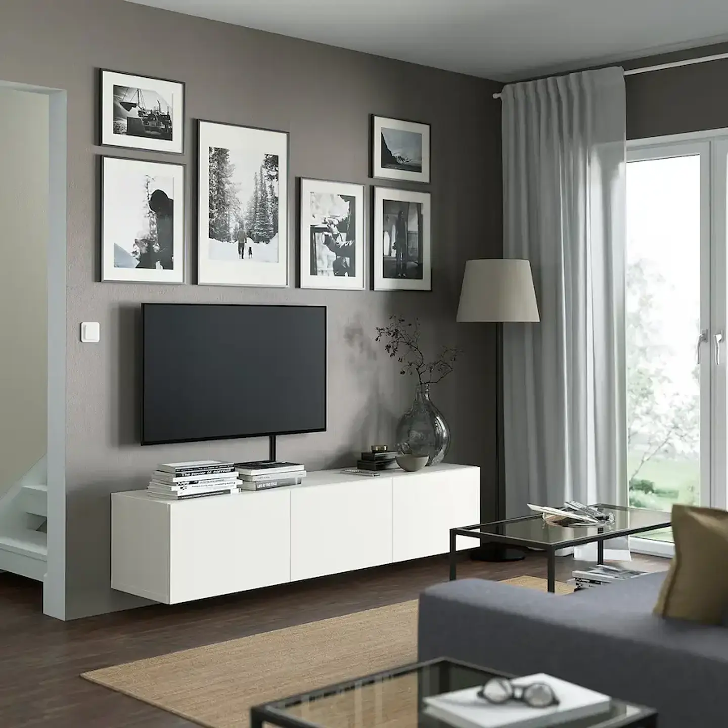 TV rack, white/Lappviken white BESTÅ 3