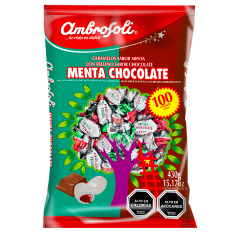 CARAMELOS MENTA CHOCOLATE - 100 UNIDADES