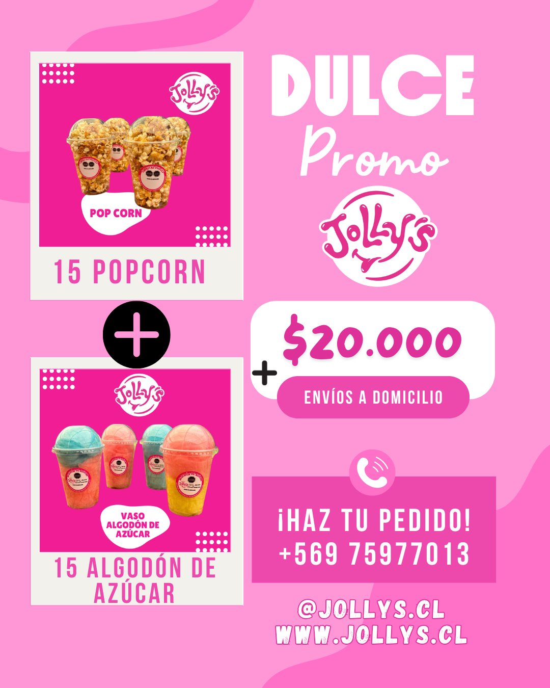 PACK Pote de Cabritas y Algodón de azúcar - 30 Unidades - 16oz