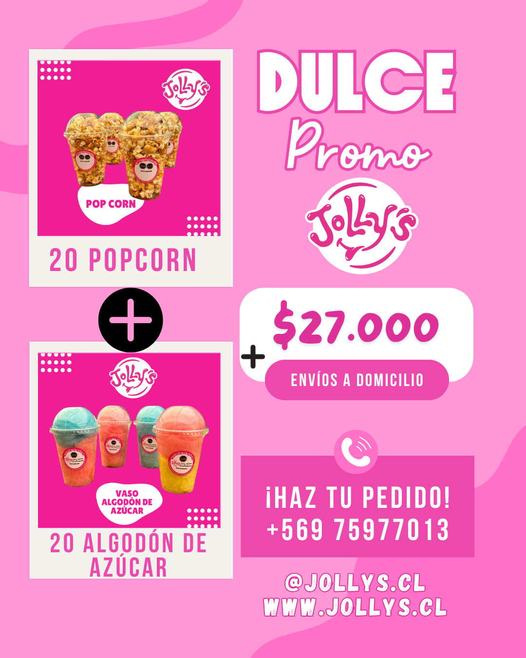PACK Pote de Cabritas y Algodón de azúcar - 40 Unidades - 16oz