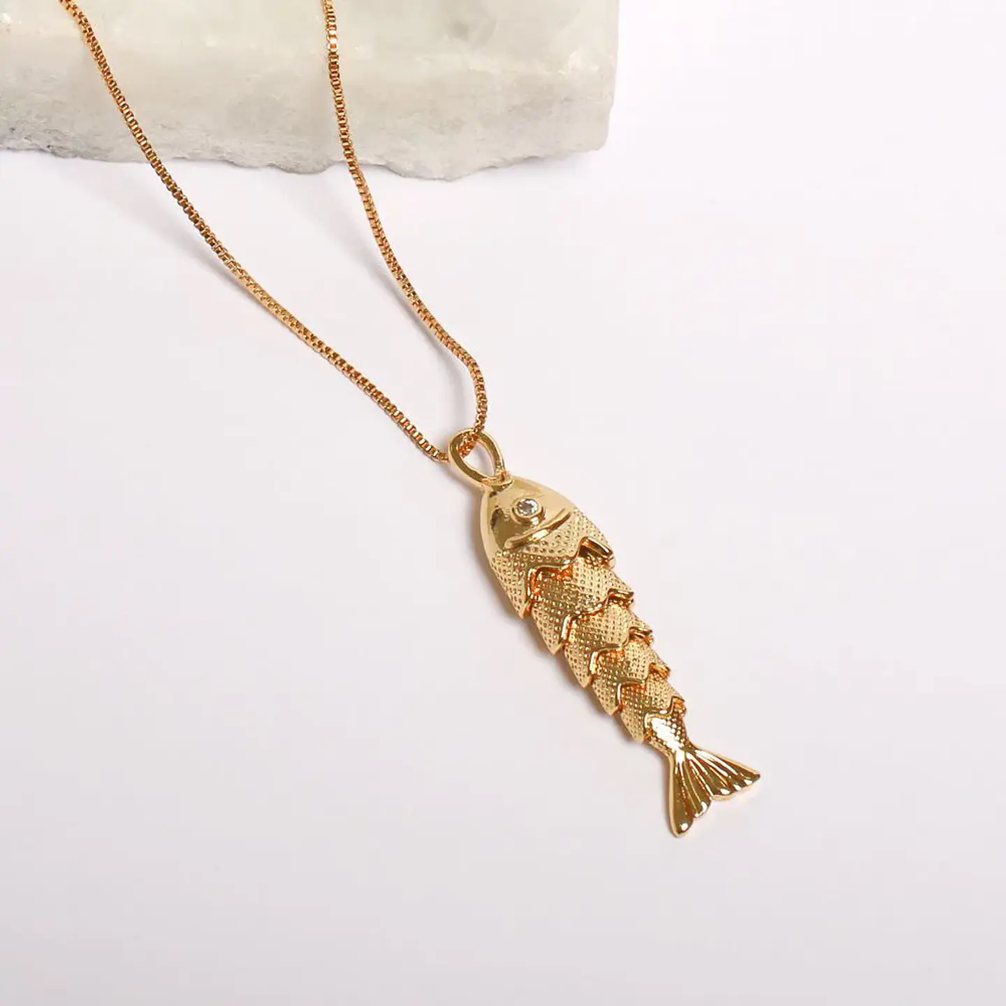 Colar Sardinha Maleável 50cm banhado a ouro 18K 1