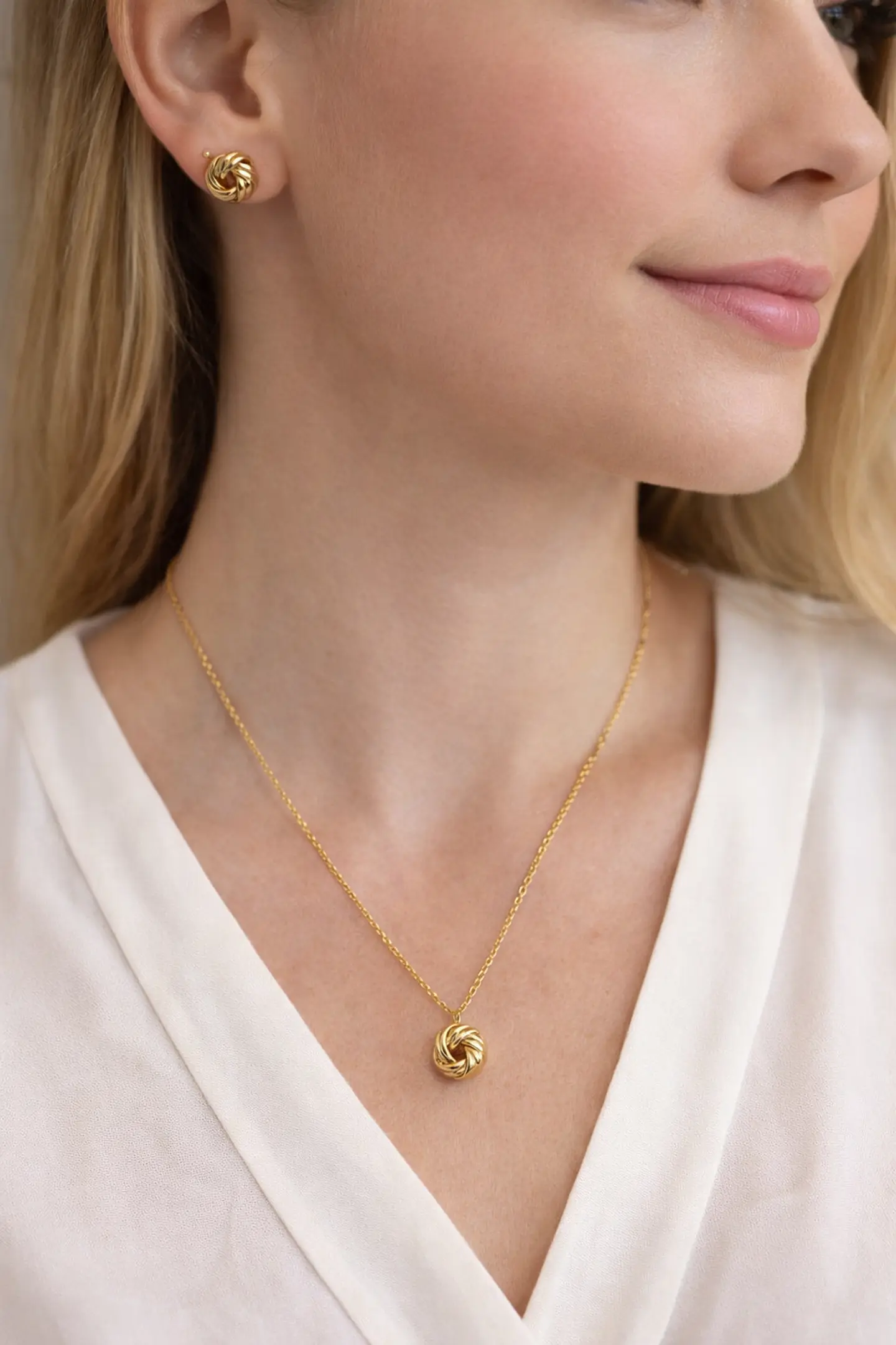 Conjunto bolinha liso Banhado a ouro 2