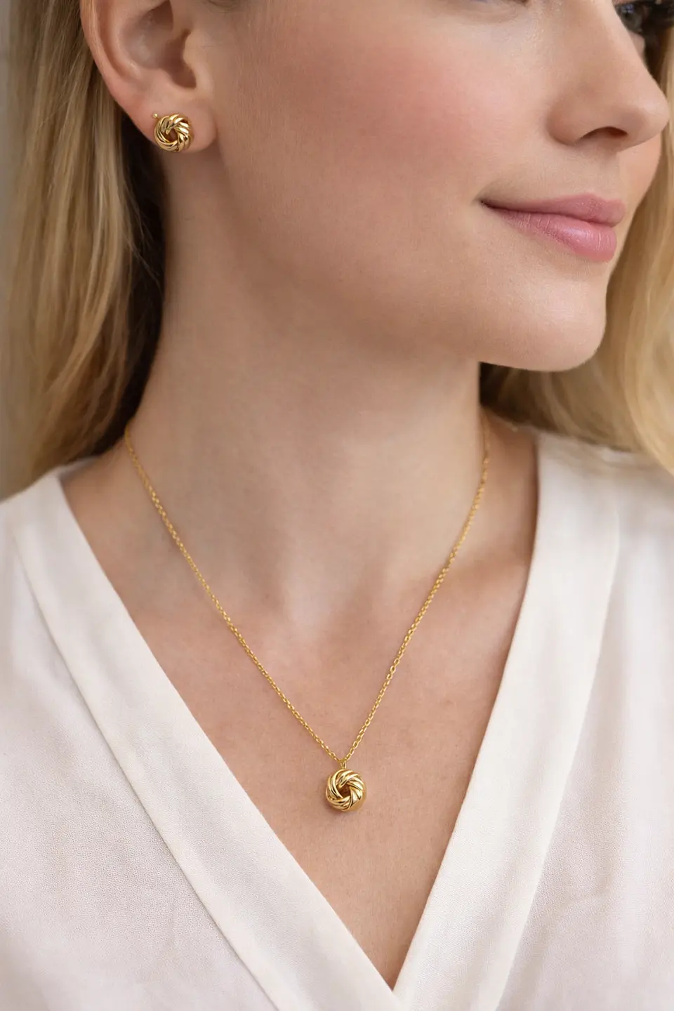 Conjunto bolinha liso Banhado a ouro 2