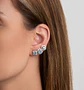 Brincos arredondados vazado aquamarine cravejado com zircónia Ródio Branco - Thumbnail 2