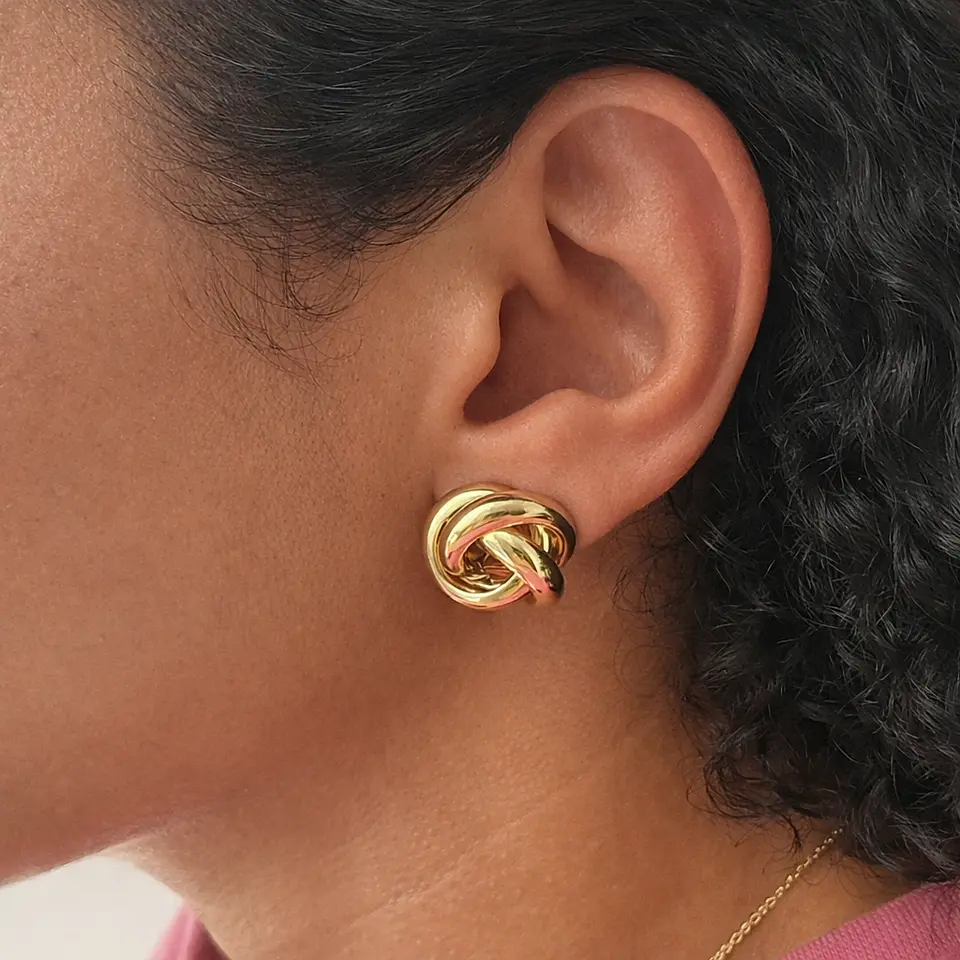 Brincos em espiral banhado a ouro 2