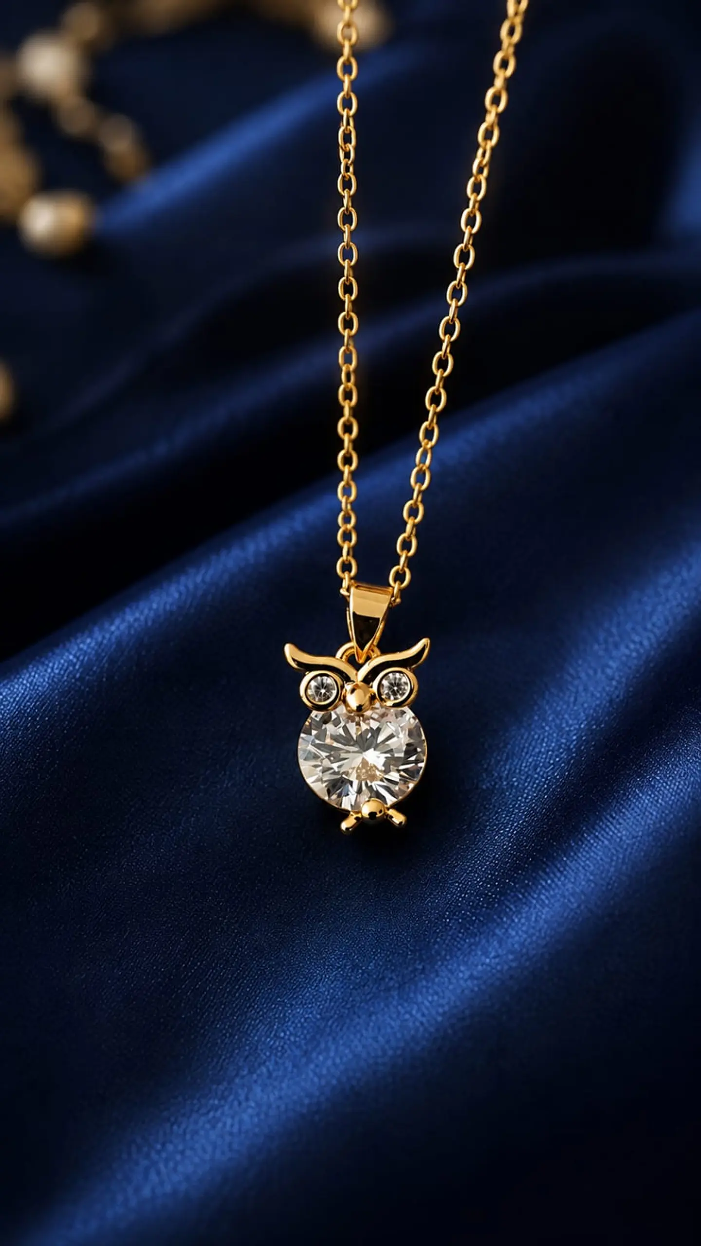 Colar com pingente coruja Banhado a ouro 1