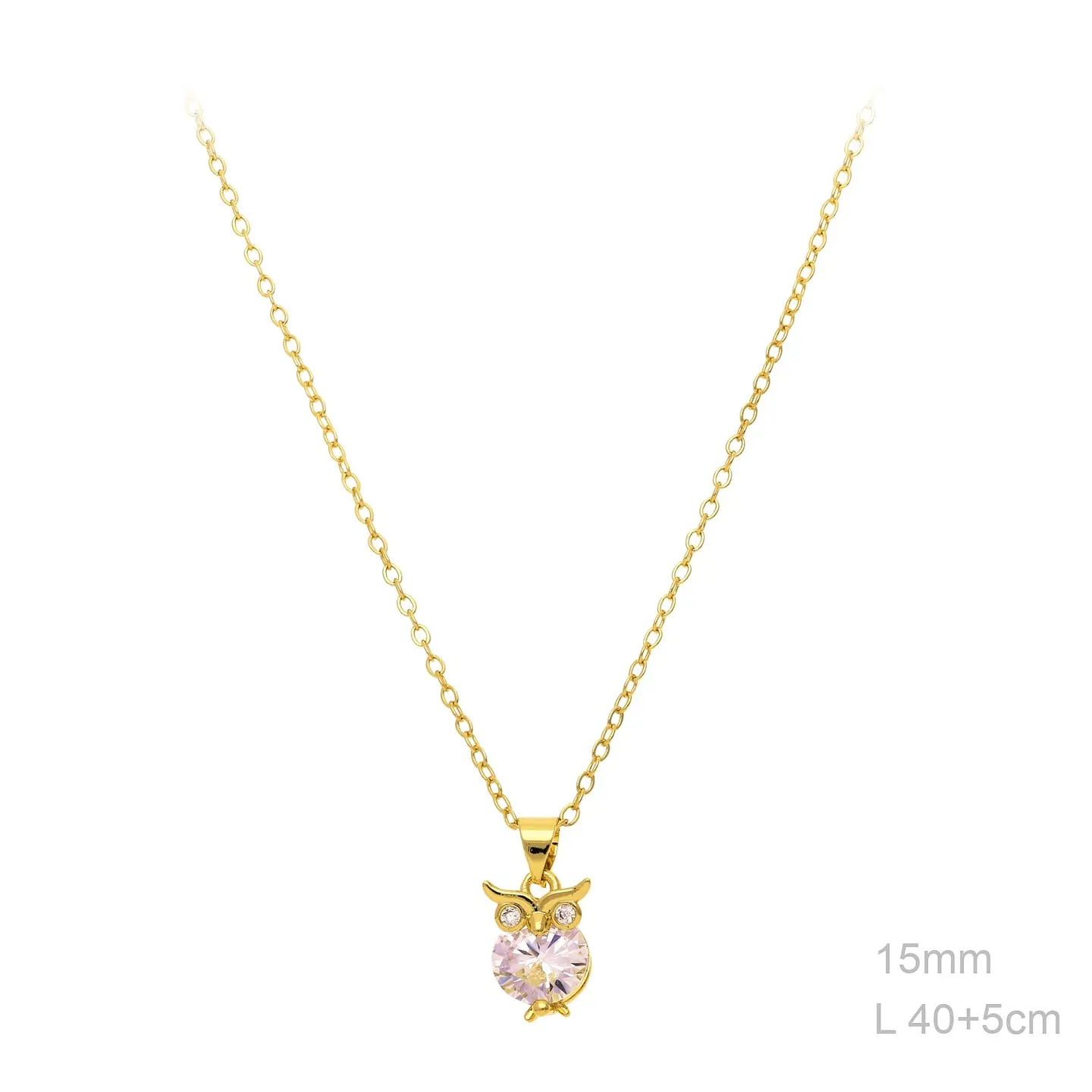 Colar com pingente coruja Banhado a ouro 3