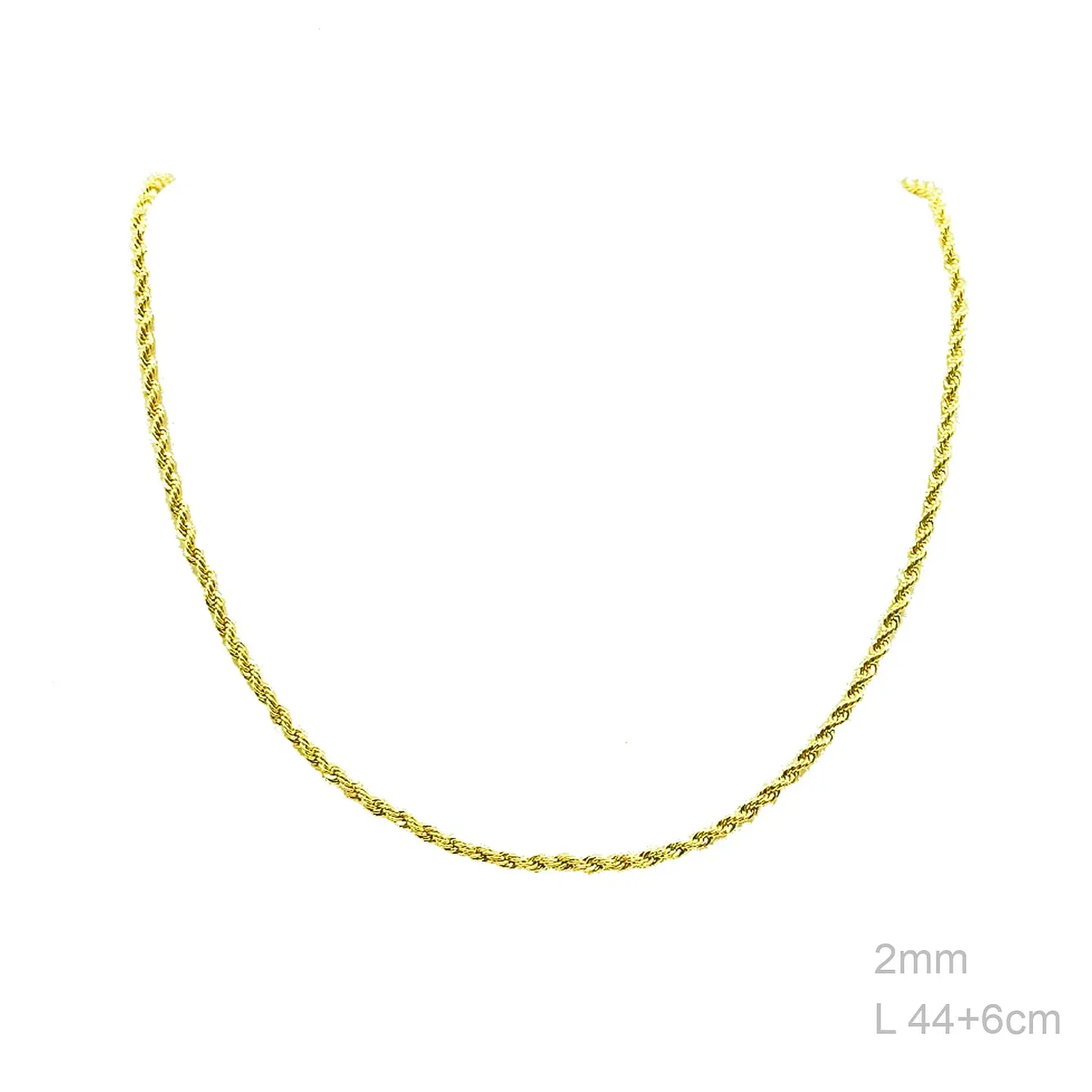 Colar cordão baiano 2mm Banhado a ouro 3