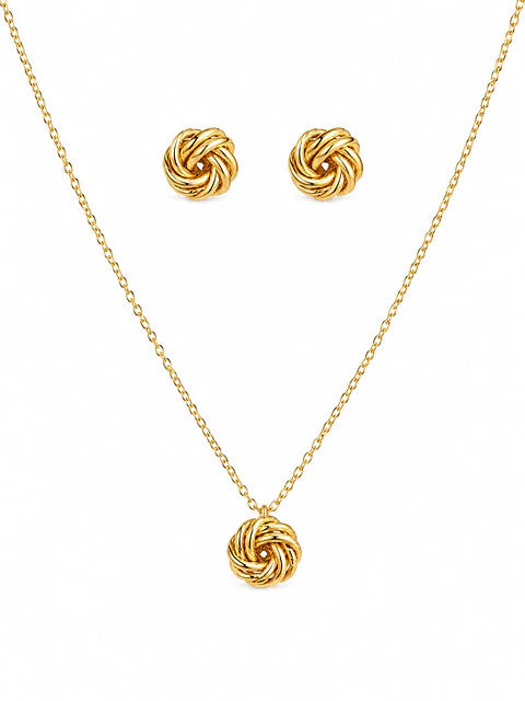 Conjunto bolinha liso Banhado a ouro