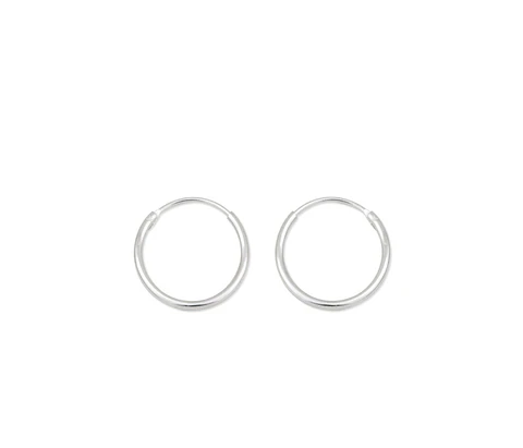 Brincos argola 16mm Ródio branco