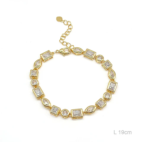 Pulseira pedras brancas Banhada a ouro