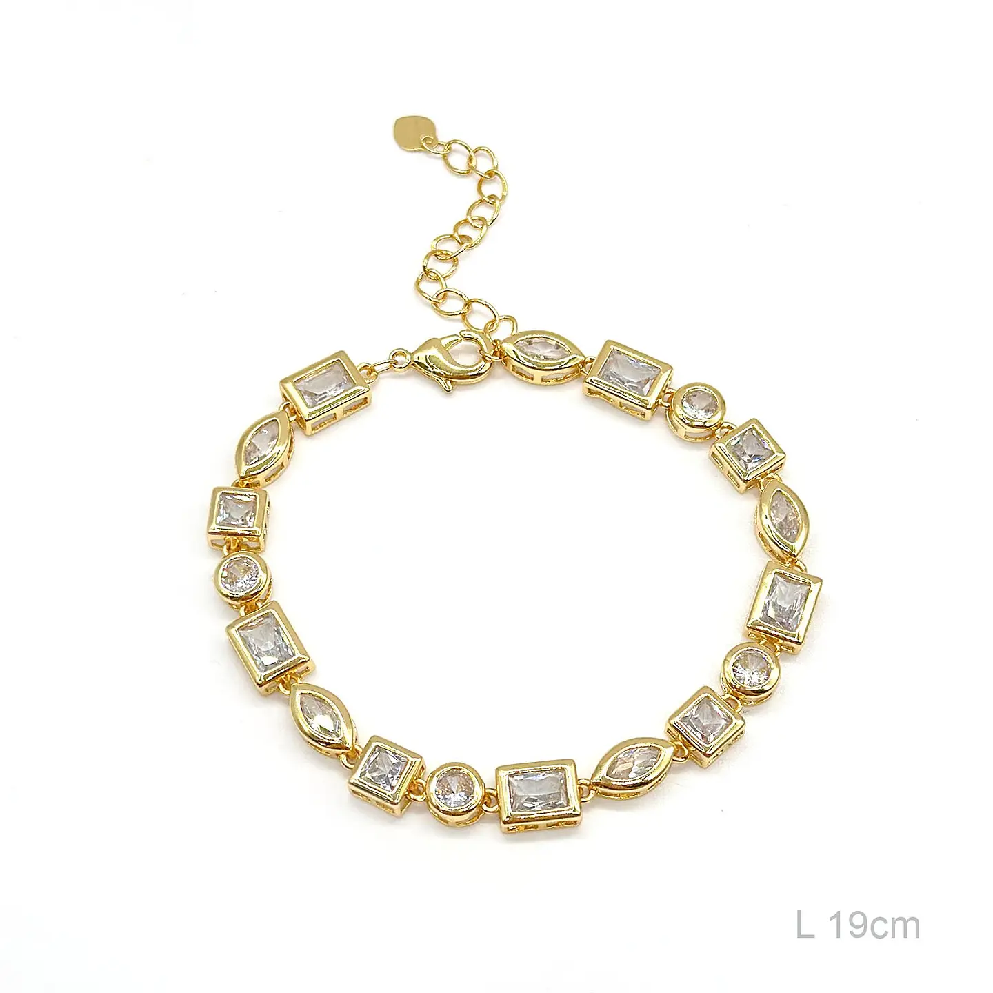 Pulseira pedras brancas Banhada a ouro 1
