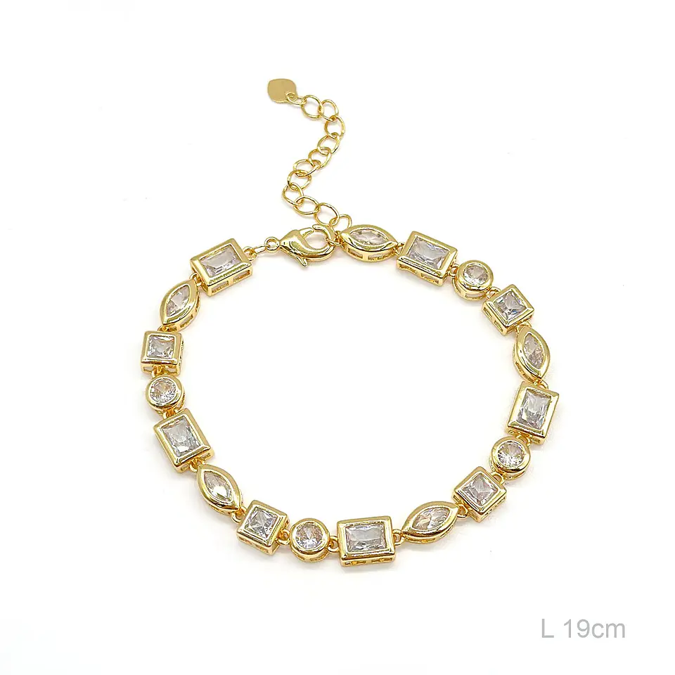 Pulseira pedras brancas Banhada a ouro 1