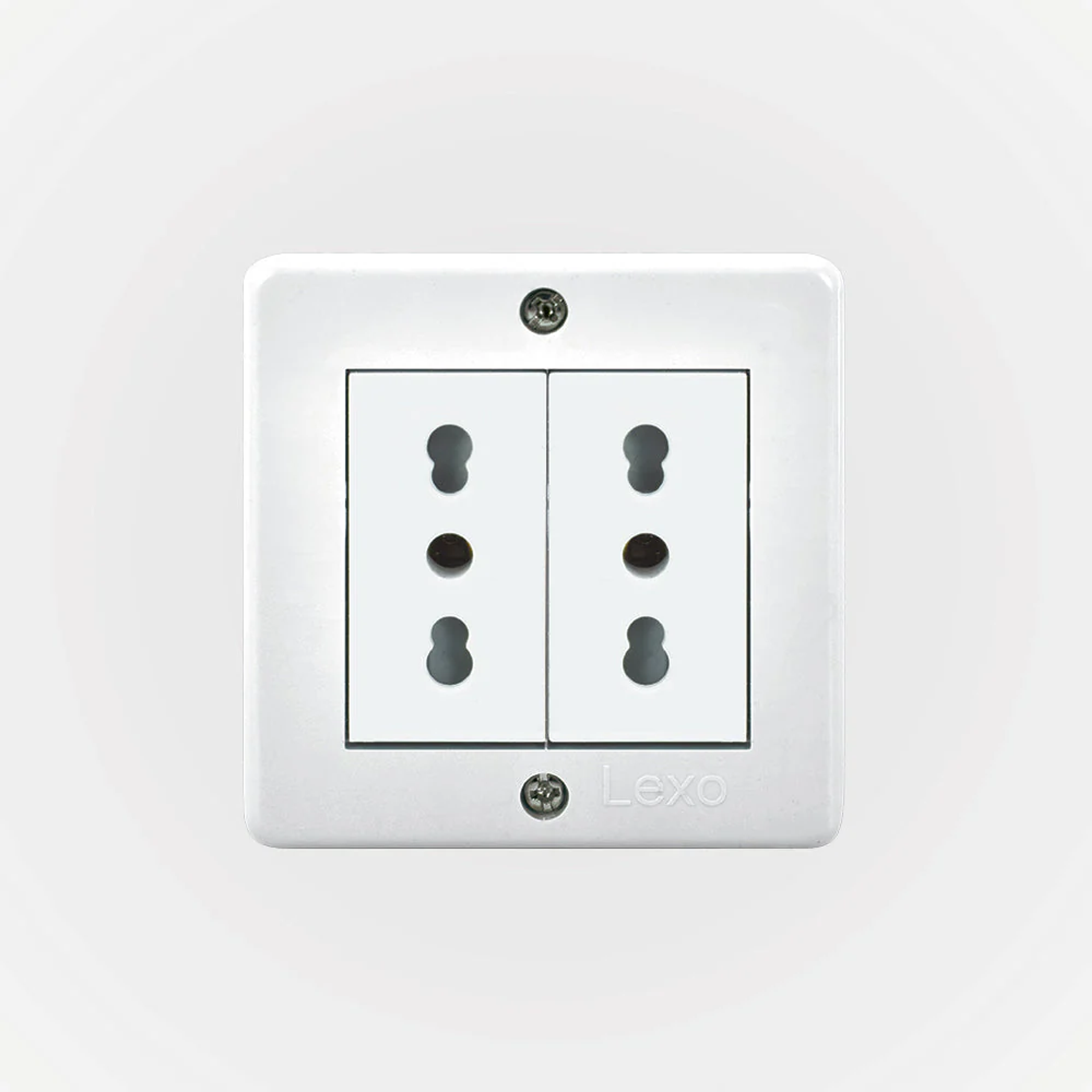 CASQUETE IP20 CON TOMA DE CORRIENTE DOBLE 10/16A 250V BLANCO LEXO 1