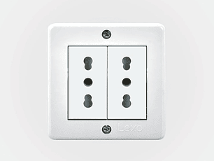 CASQUETE IP20 CON TOMA DE CORRIENTE DOBLE 10/16A 250V BLANCO LEXO