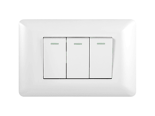 INTERRUPTOR TRIPLE 9/32 10A 250V BLANCO WANT