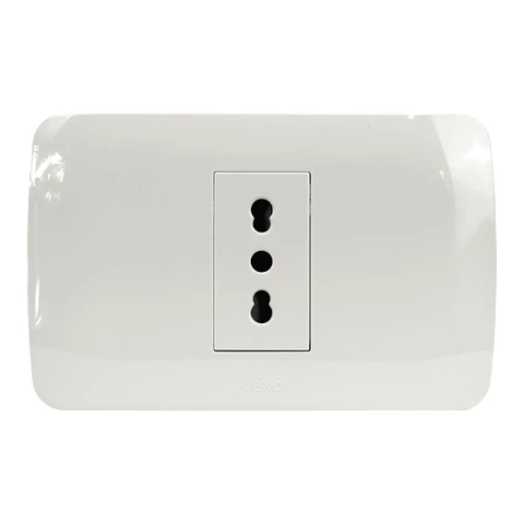 TOMA DE CORRIENTE SIMPLE 10/16A 250V BLANCO ARMADO LEXO