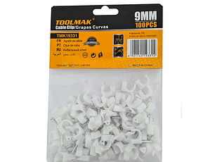 GRAPAS CURVAS BLANCAS RG6 9MM (100 UNIDADES) TOOLMAK