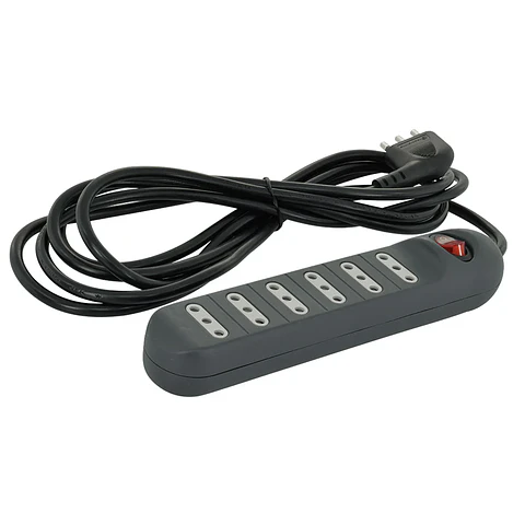 ALARGADOR MULTIPLE 5MTS 6 TOMAS CON INTERRUPTOR LEXO