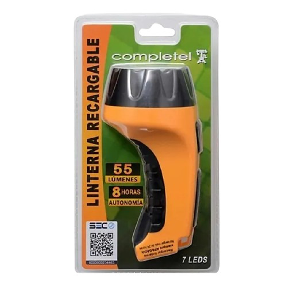 LINTERNA LED 55LM RECARGABLE CERTIFICADA SEC 1