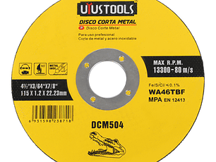 DISCO CORTE METAL / ACERO INOX. 4 1/2